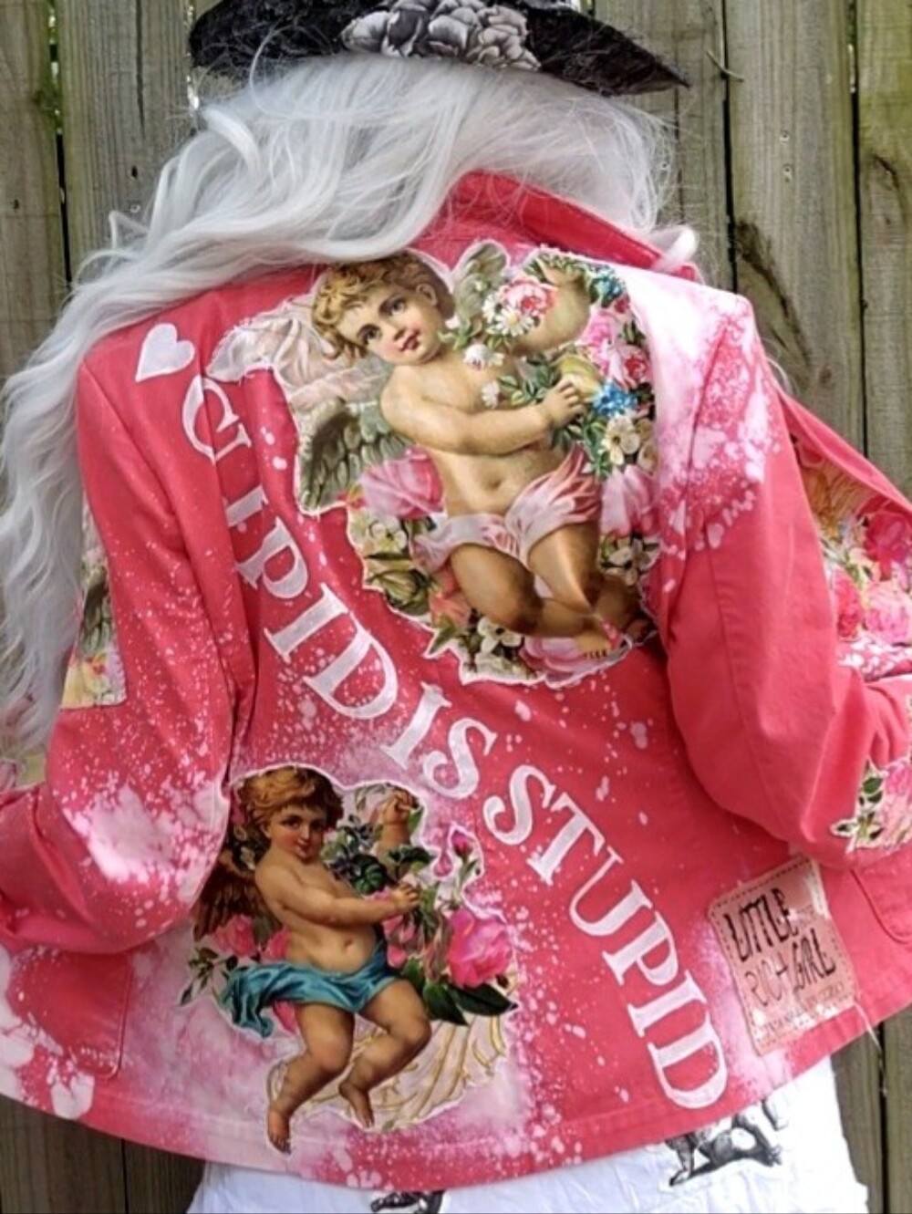 Angel Designer Jacket Cottage Patched Avangard Boho Artisan Distressed European